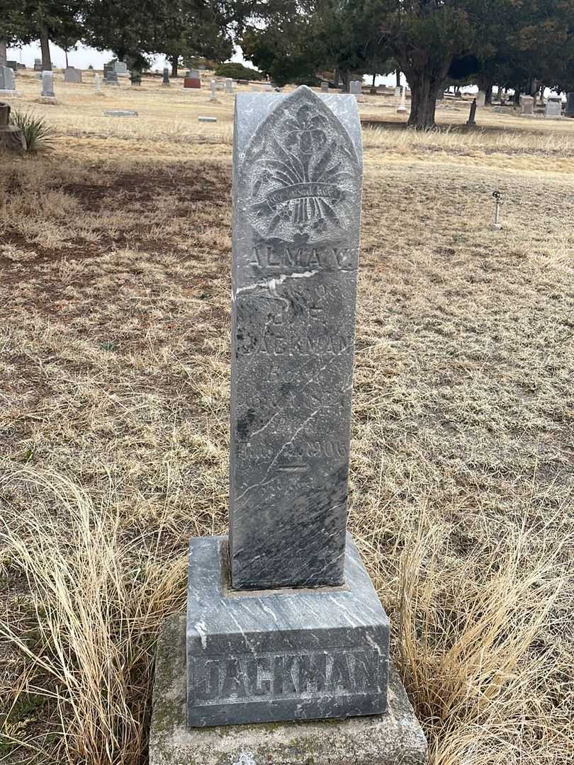 Alma V. Jackman's grave. Photo 2