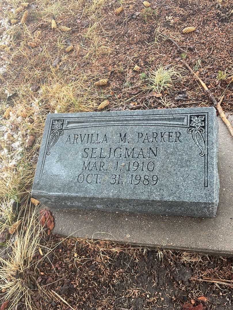 Arvilla M. Parker Seligman's grave. Photo 2