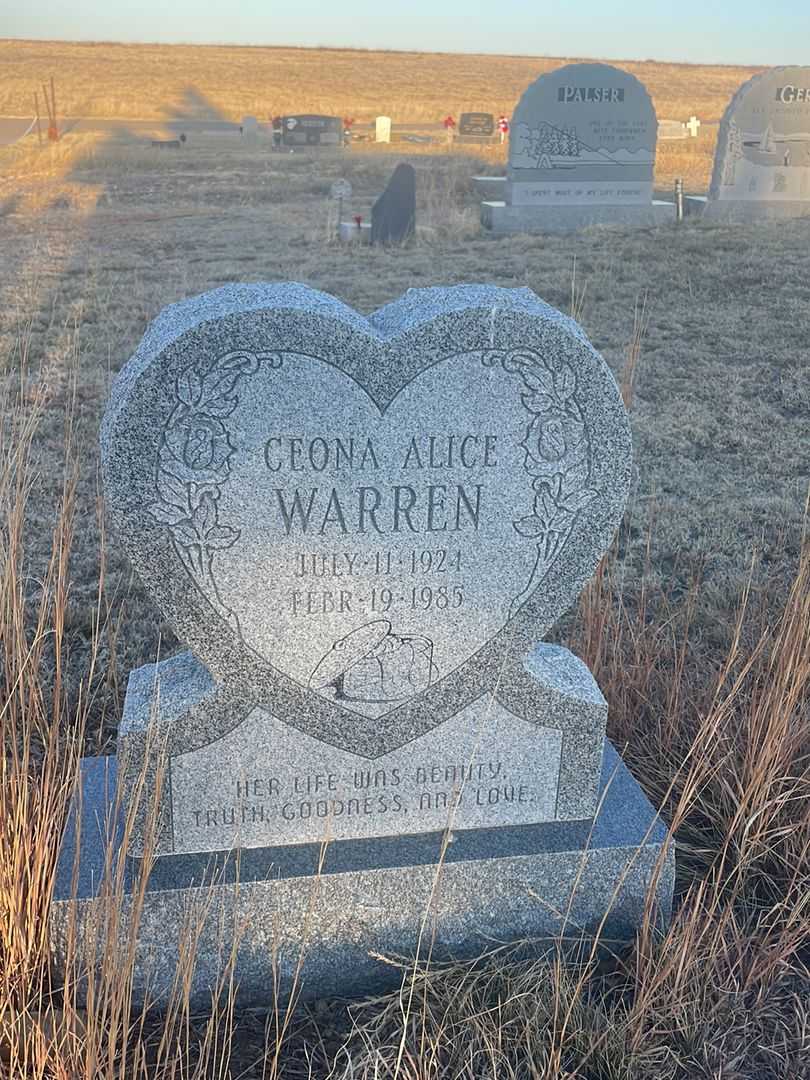 Ceona Alice Warren's grave. Photo 2