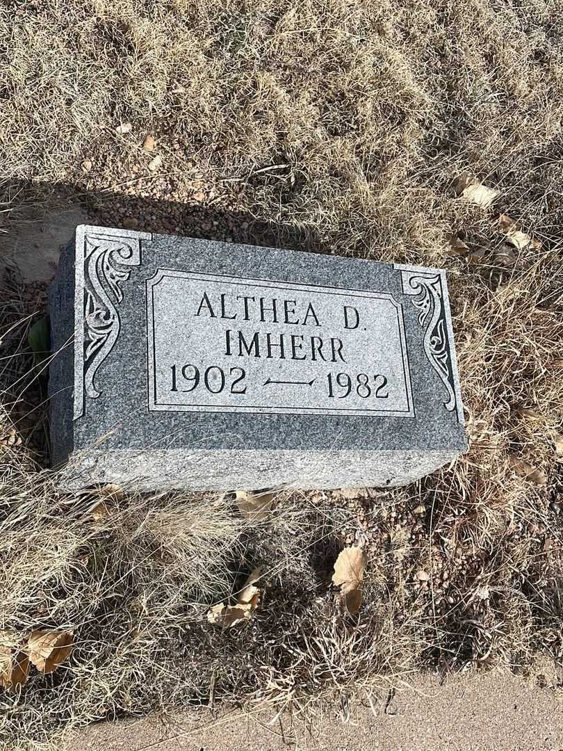 Althea D. Imherr's grave. Photo 2