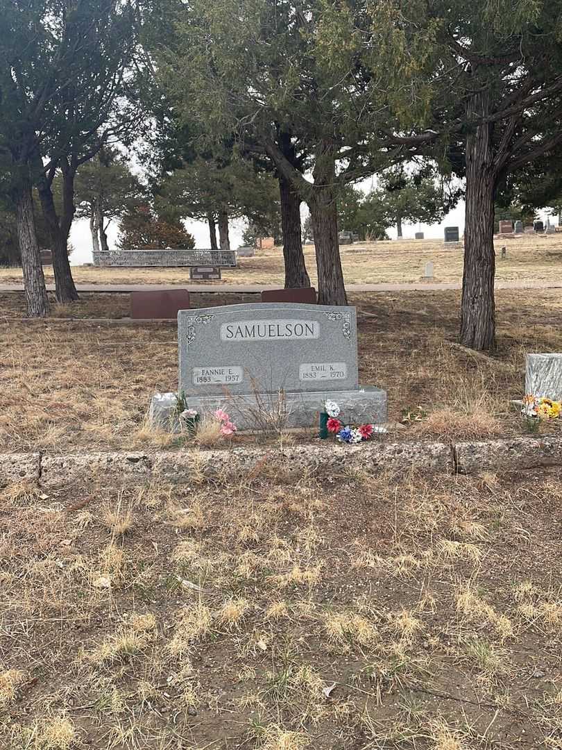 Fannie E. Samuelson's grave. Photo 1